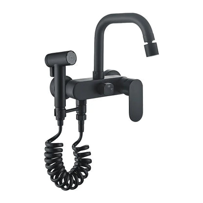 Matte Black Kitchen Faucet Wall Mounted