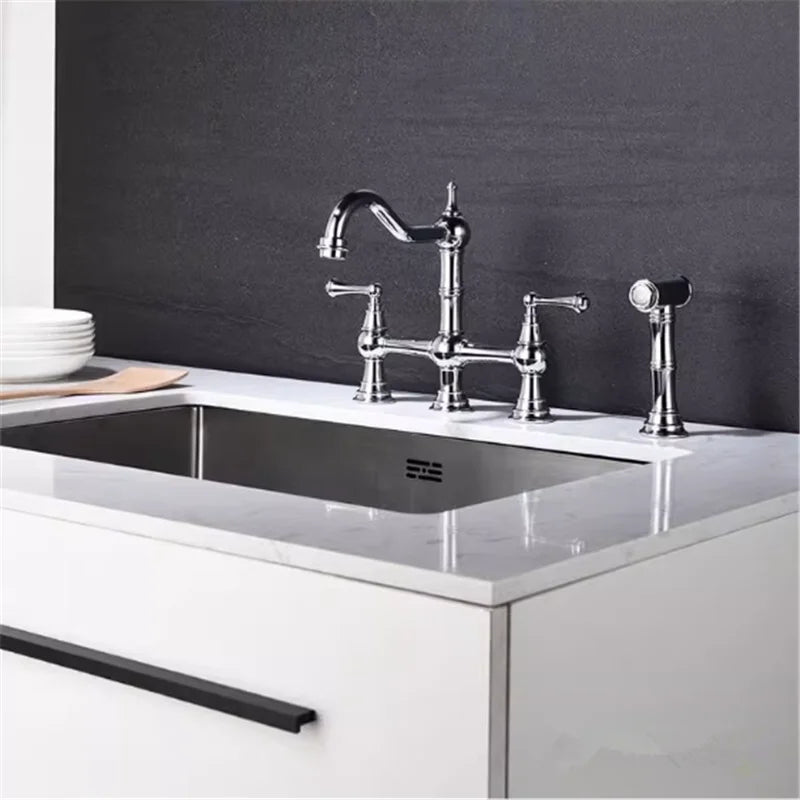 Gold Hand Shower Kitchen Faucet