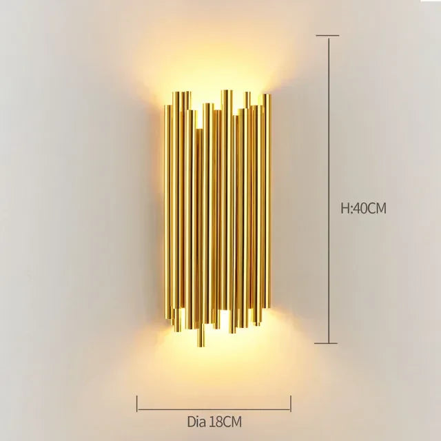 DecorBites™ Gold Crystal Wall Lights: Elegant LED Sconce for Bedroom, Living Room & Bathroom