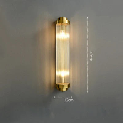 DecorBites™ Art Deco Stainless Steel Crystal LED Wall Sconce Black Gold Bedroom Corridor