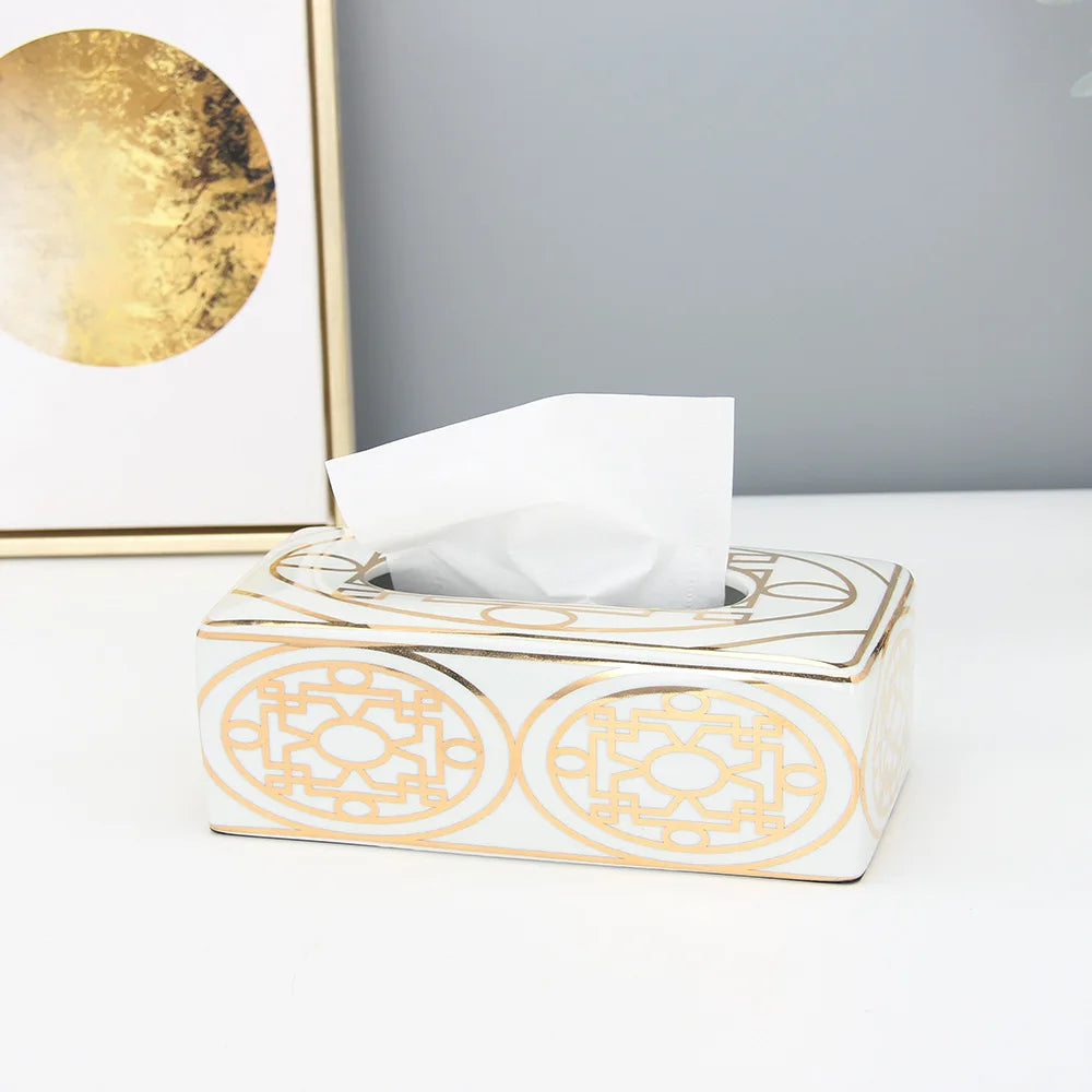 Gold Ceramic Cylinder Vase