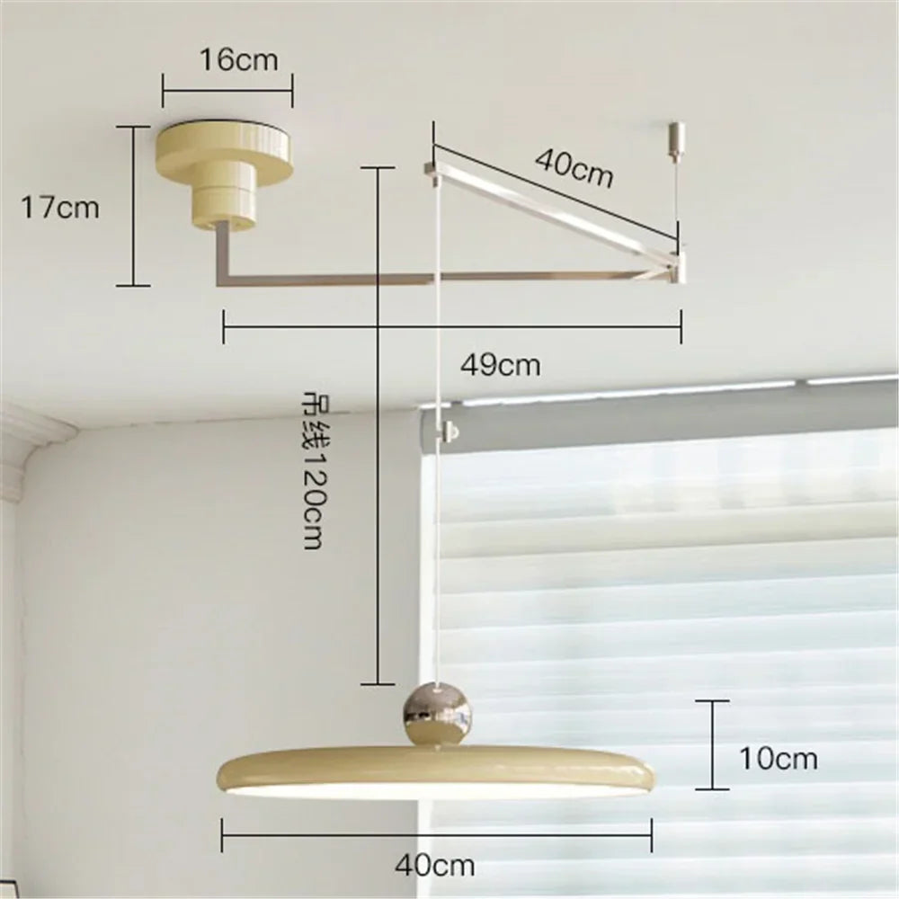 DecorBites™ Cream Iron Art Chandelier LED Pendant Light for Bedroom Living Room