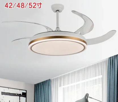 DecorBites™ LED Fan Lamp: Modern Invisible Ceiling Chandelier for Living Room, Bedroom & Dining Room