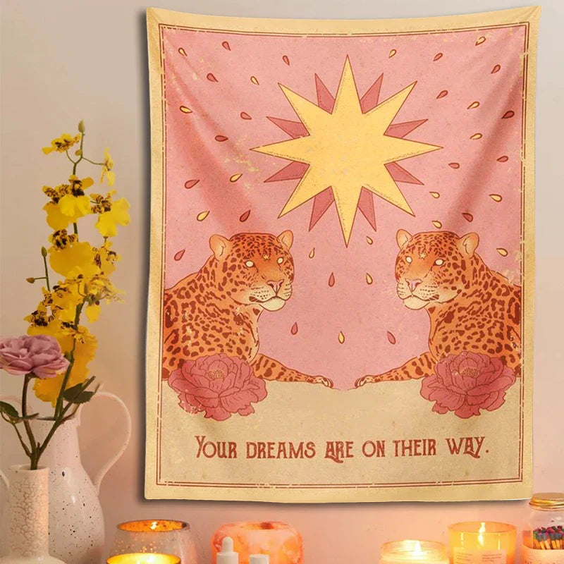 DecorBites™ Leopard Tapestry Wall Hanging | Psychedelic Bohemian Tapestries for Bedroom and Living Room