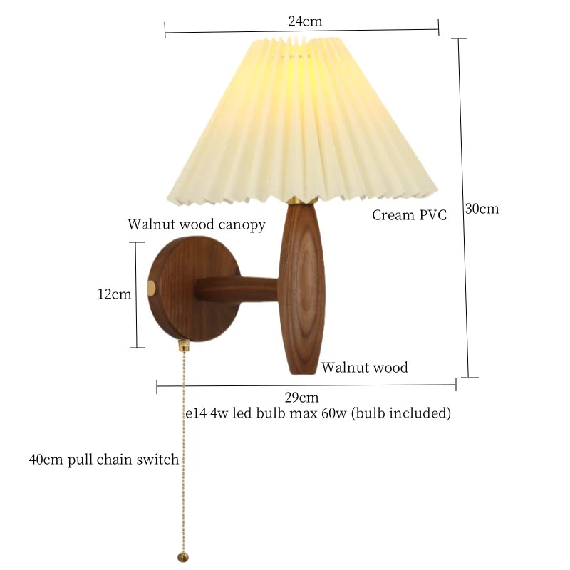 Walnut LED Wall Sconce Vintage Loft Style