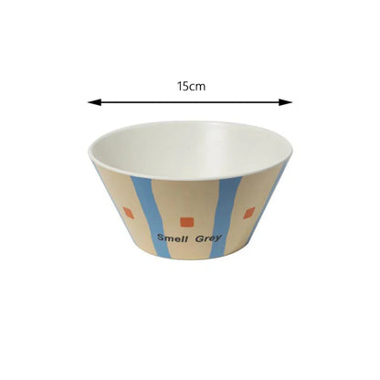DecorBites™ Korean Style Round Bamboo Fiber Dining Plate for Desserts, Fruits, and Cakes