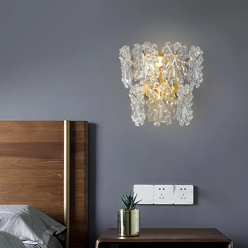 DecorBites™ Crystal Glass Maple Leaf Ceiling Chandelier for Modern Luxury Minimalist Living Room