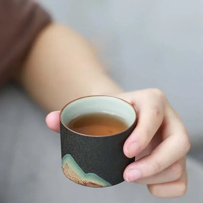 DecorBites™ Japanese Ceramic Tea Coffee Cup Porcelain Drinkware Mug - Single Pottery