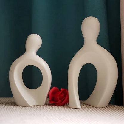 DecorBites™ Couple Love Sculpture Modern Nordic Abstract Ceramic Figurine Home Decor