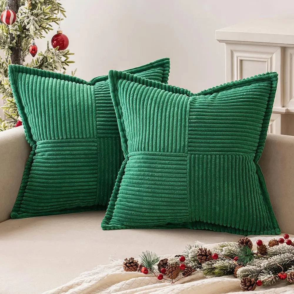 DecorBites™ Corduroy & Boho Striped Pillow Covers - Broadside Decorative Throw Pillow Case