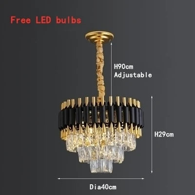 Crystal Ceiling Chandelier Round D80cm Gold
