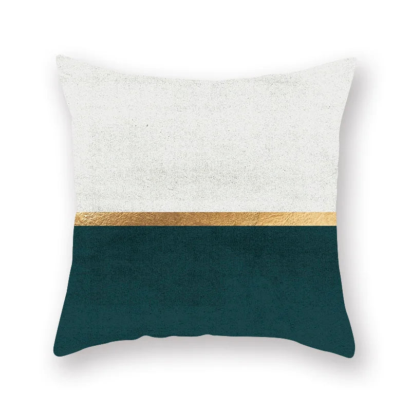 DecorBites™ Geometric Leaf Flower Pillowcase Teal Blue Sofa Car Home Decor Throw Cover