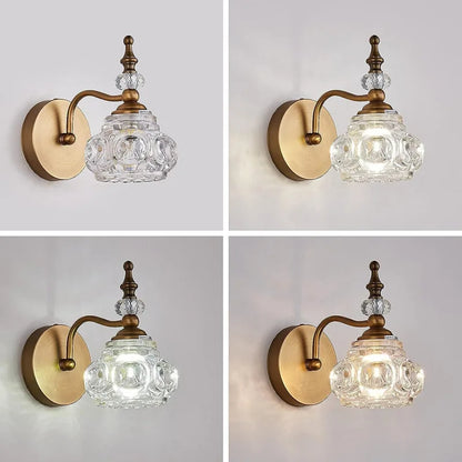 DecorBites™ Gold Crystal Wall Lamp: Luxury LED Indoor Light for Living Room, Bedroom, and Bathroom