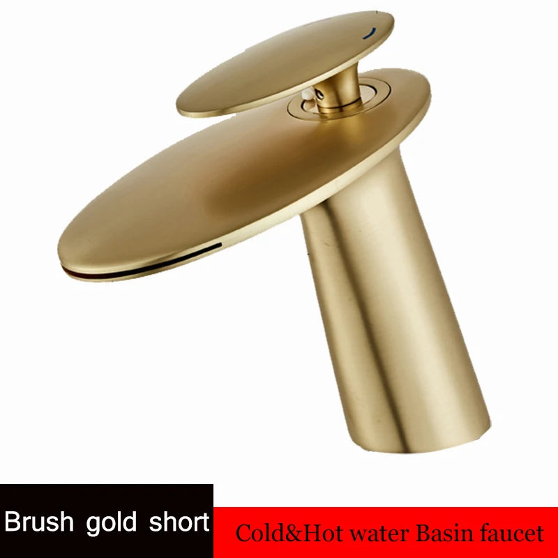 Waterfall Basin Faucet Black Bathroom
