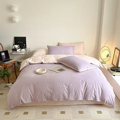 DecorBites™ Cotton Queen Bedding Set: Duvet Cover, Sheets, Quilt Cover, Pillow Covers -Soft & Comfortable