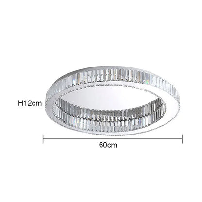 DecorBites™ Crystal Circle Chandelier: Modern Nordic LED Ceiling Lamp for Living Room, Bedroom, Study