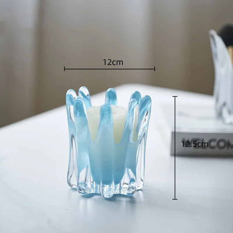 DecorBites™ Geometric Bud Glass Vase for Home Decoration and Storage