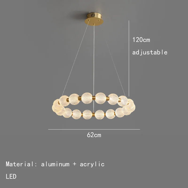 DecorBites™ Brass Round LED Pendant Lights Adjustable Wire Copper Aluminium Lamps