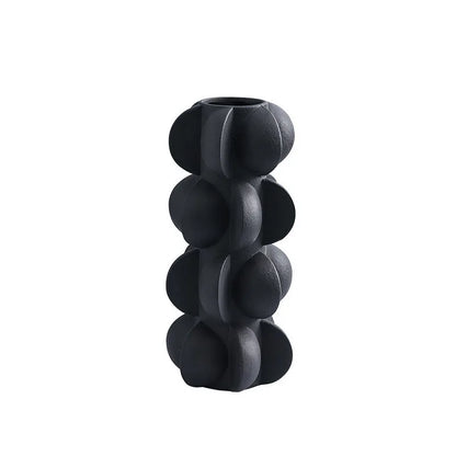DecorBites™ Geometric Spiral Resin Vase - Black and White Flower Vase for Home Decor