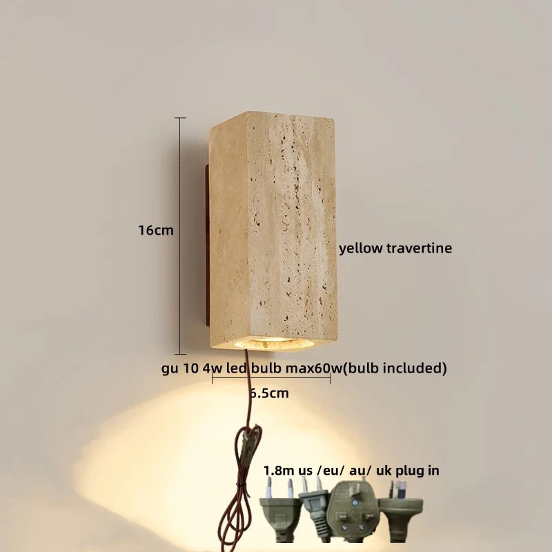 DecorBites™ LED Wall Sconce Modern Nordic Wood Canopy Terrazzo Bathroom Mirror Light