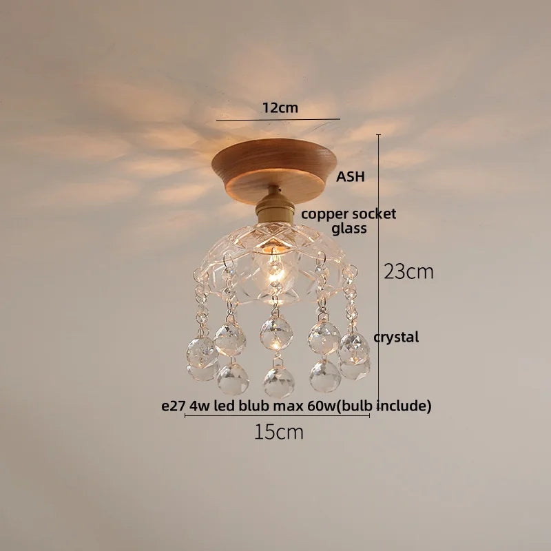 DecorBites™ Clear Glass LED Ceiling Light, Modern Nordic Bedroom Decor Ceiling Lamp