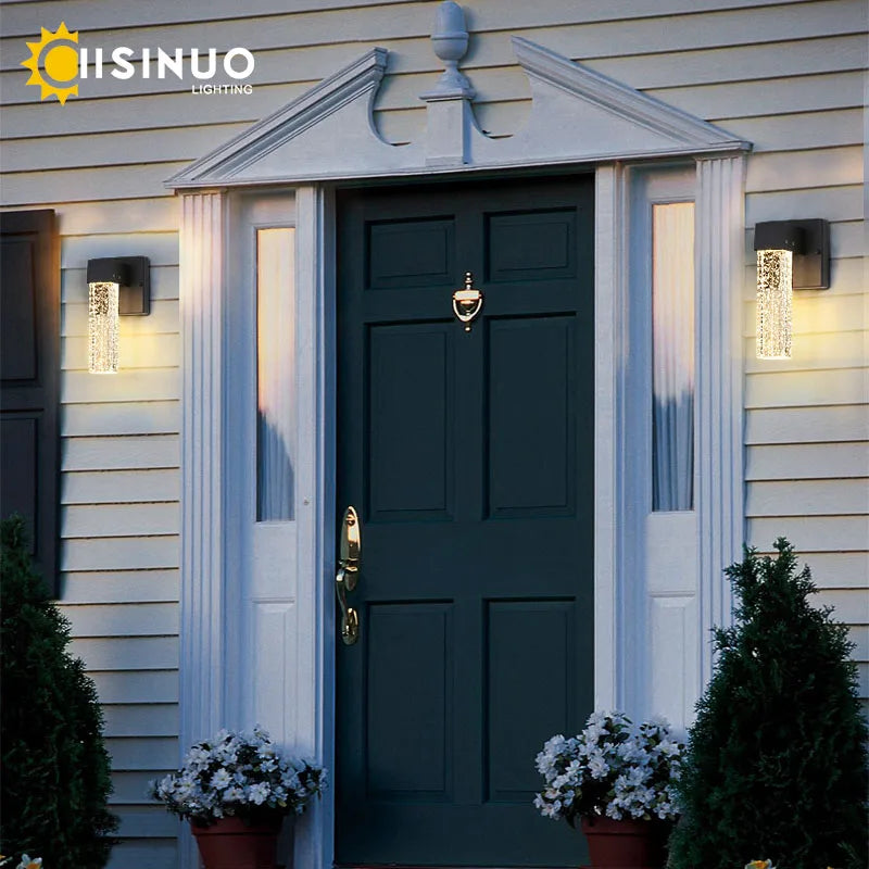 DecorBites™ Crystal LED Outdoor Wall Light IP65 Waterproof Sconce for Balcony Garden