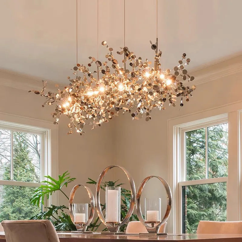 Sequin Leaf Ceiling Chandelier