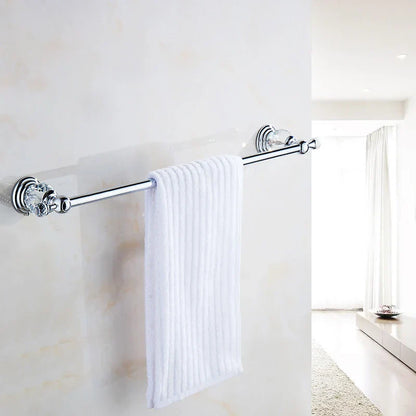 DecorBites™ Crystal Chrome Towel Bar - Stainless Steel Bathroom Accessories