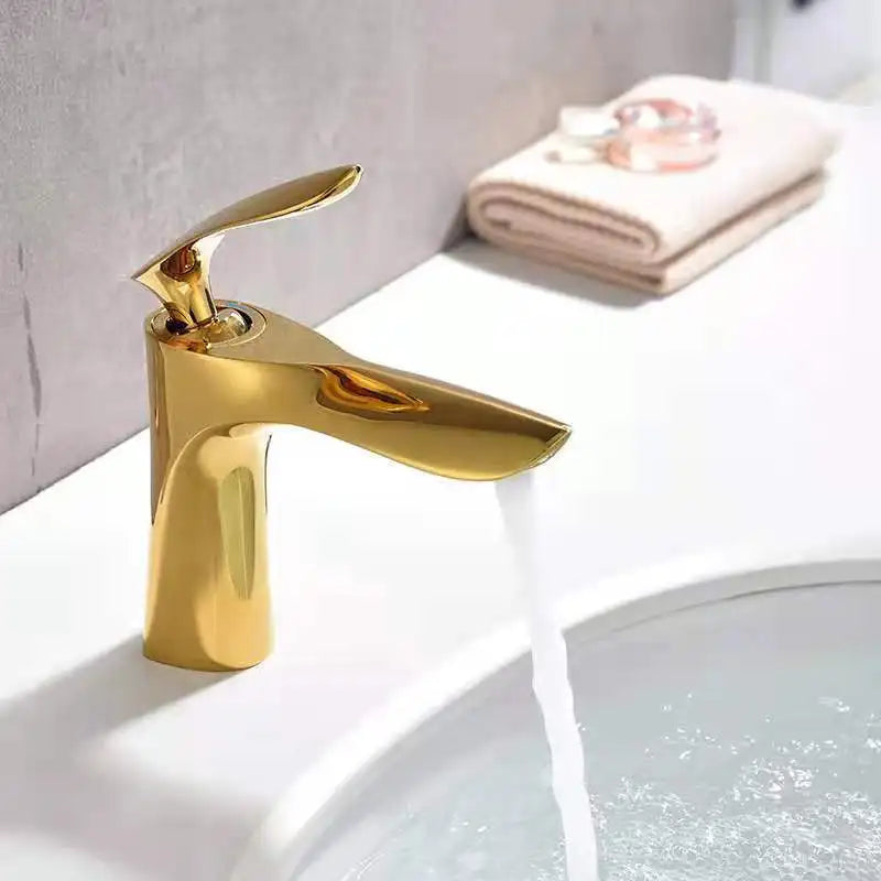 Golden Waterfall Basin Faucet