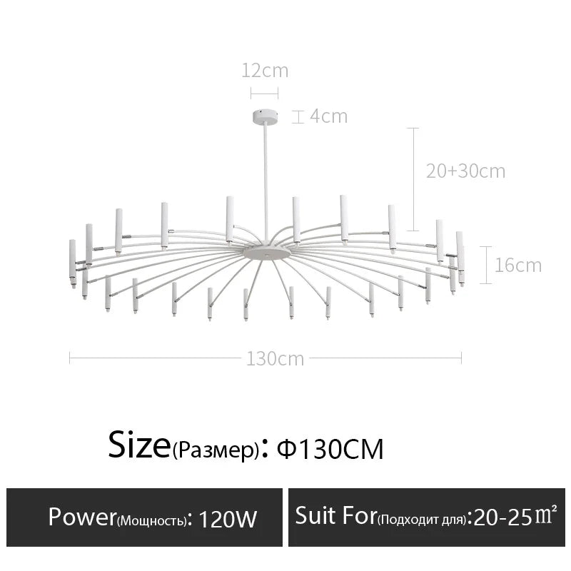 Nordic LED Ceiling Light Gold 24-Head D130cm