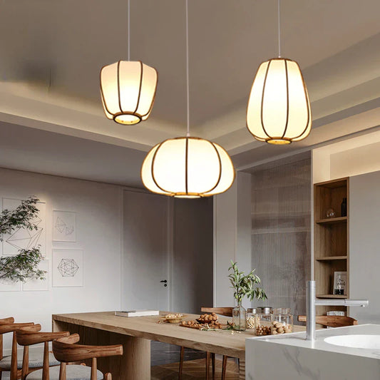DecorBites™ Bamboo Pendant Lamp: Japanese Zen Tea Room Hanging Light for Home Decor