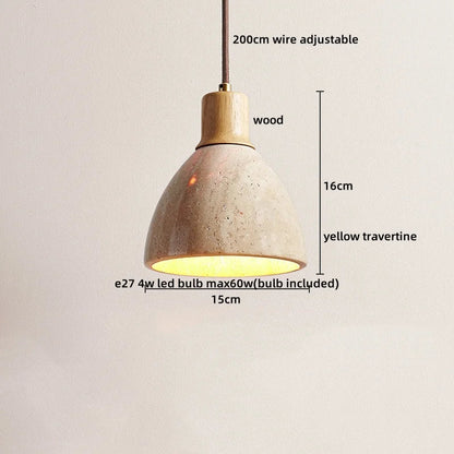 DecorBites™ LED Yellow Travertine Hanging Lamp for Home Decor and Lighting Fixtures