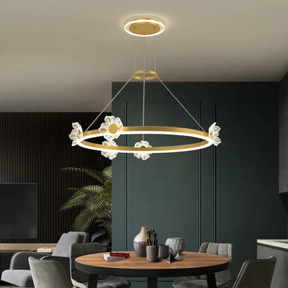 DecorBites™ Gold Butterfly Crystal Chandelier Pendant Light for Elegant Living Room & Restaurant Decoration