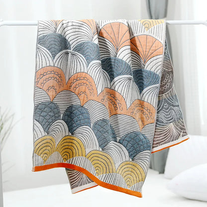 DecorBites™ Cotton Gauze Bath Towel Set - High Quality, Unisex, Adults, 70*140 & 35*75