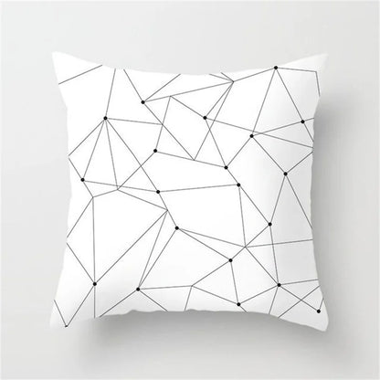 DecorBites™ Heart Stripe Pillow Cases | Black & White Polyester Cushion Covers