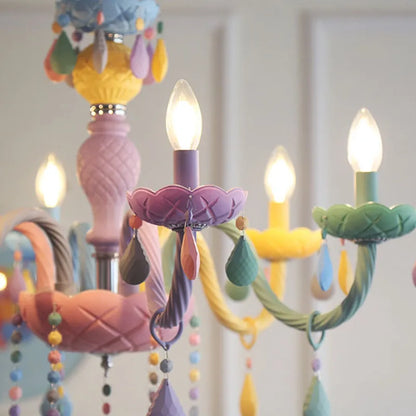 DecorBites™ Kids Room LED Macaron Ceiling Chandelier for Boys Girls Bedroom Decor