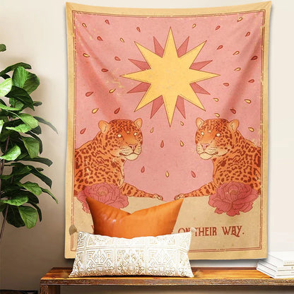 DecorBites™ Leopard Tapestry Wall Hanging | Psychedelic Bohemian Tapestries for Bedroom and Living Room