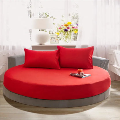 DecorBites™ Cotton Round Bed Sheet Set with Elastic Band, Soft & Skin-Friendly Fitted Sheets