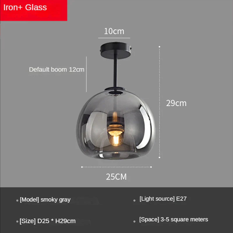 DecorBites™ Glass Ball LED Ceiling Light: Modern Living Room Lighting for Aisle, Bedroom, Kitchen