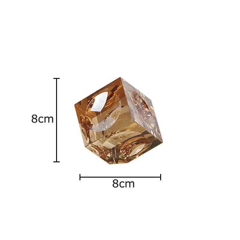 DecorBites™ Crystal Cube Statue Desk Ornament - Creative Room Decor Sculpture