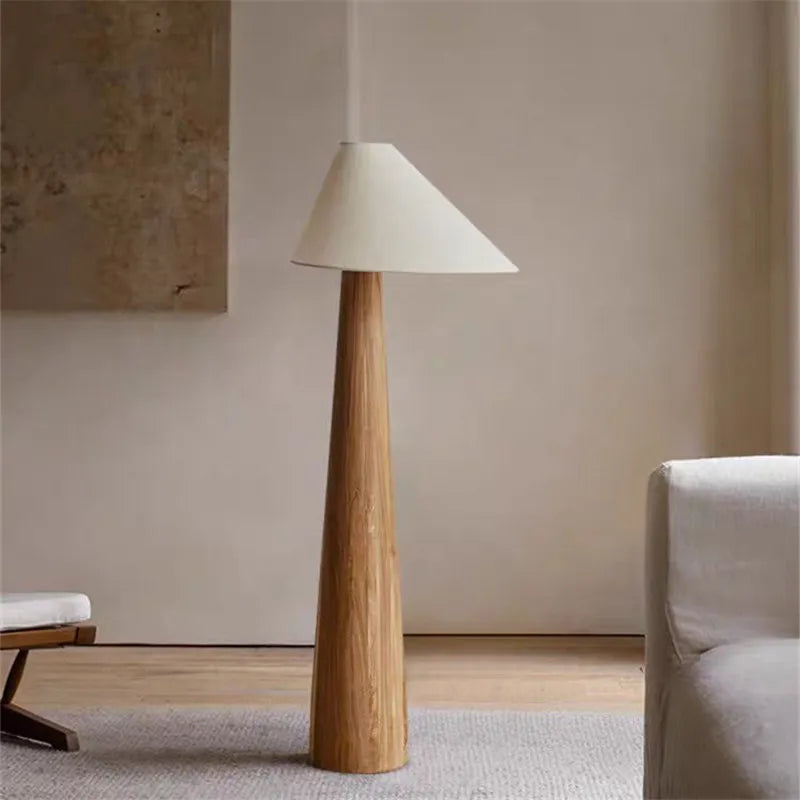 Wooden Tapered Floor Lamp