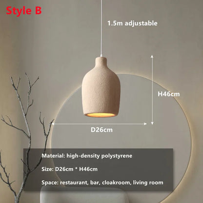 DecorBites™ LED Chandelier: Minimalist Cement Hanging Light for Bedroom and Living Room