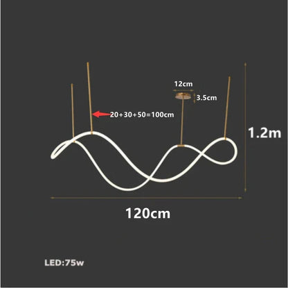 DecorBites™ LED Long Hose Chandelier for Dining Room Kitchen Bar Pendant Lamp