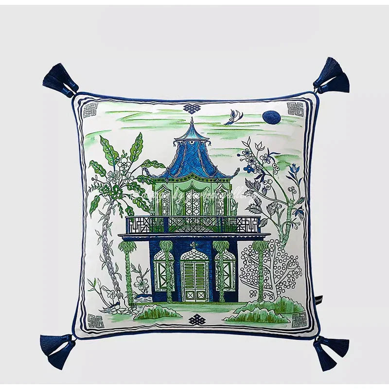 DecorBites™ Crane Art Luxury Throw Pillow Case for Bed & Sofa