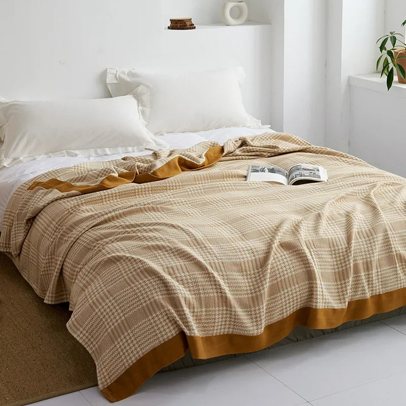 DecorBites™ Cotton Gauze Towel Throw Blanket - Soft and Cozy Bedspread for All Seasons