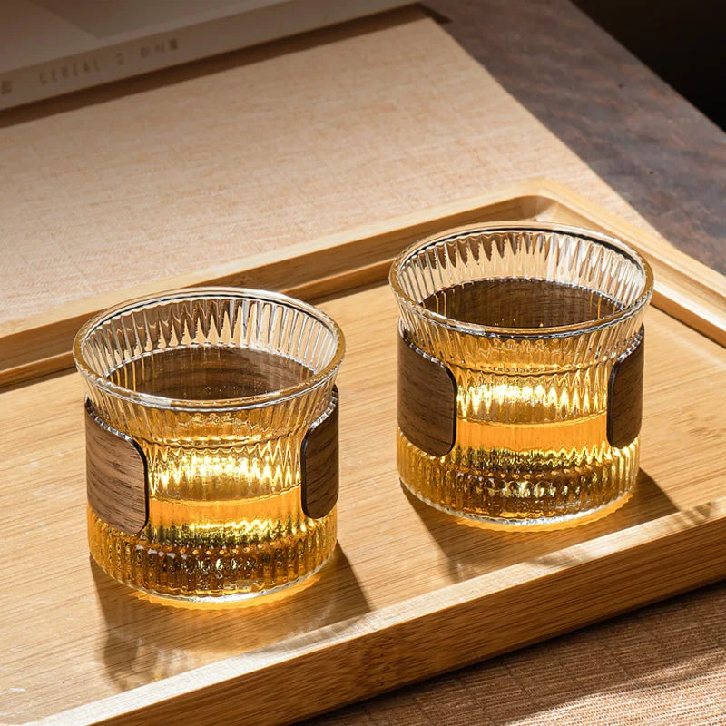 Glass Walnut Tea Cup Set 300ml Set Of 6