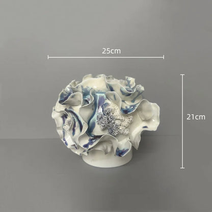 DecorBites™ Handmade Porcelain Fold Pattern Vase - Home Decoration & Floral Arrangement