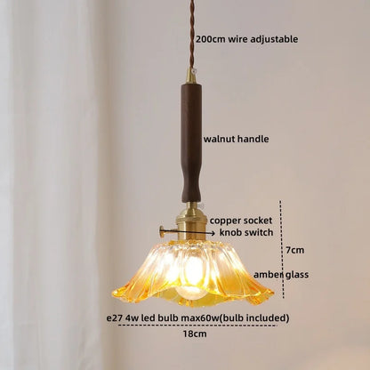 DecorBites™ Copper Walnut LED Pendant Lights, Modern Hanging Lamp for Hallway, Bedroom, Dining Room