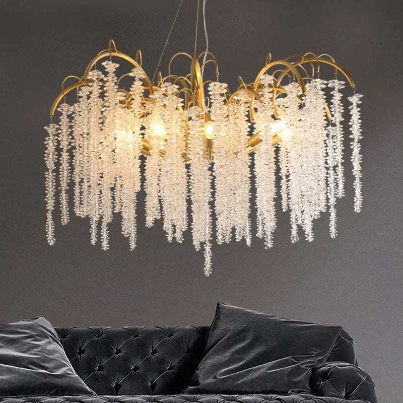 Gold Crystal Chandelier Oval120cm For Dining