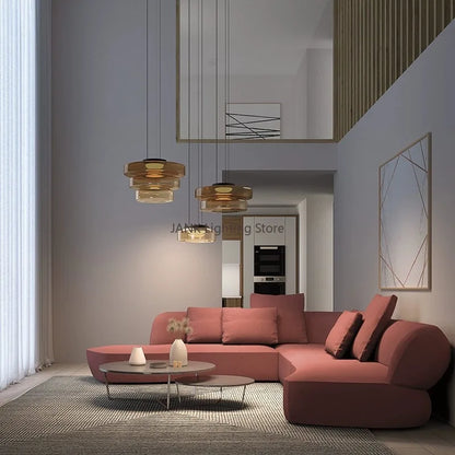 DecorBites™ Glass Chandelier LED Pendant Lights Modern Home Decor